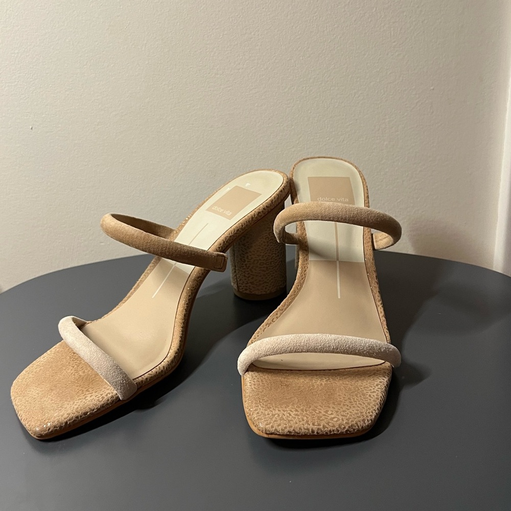 Dolce Vita Noles Block-heel sandals nude leopard size 6